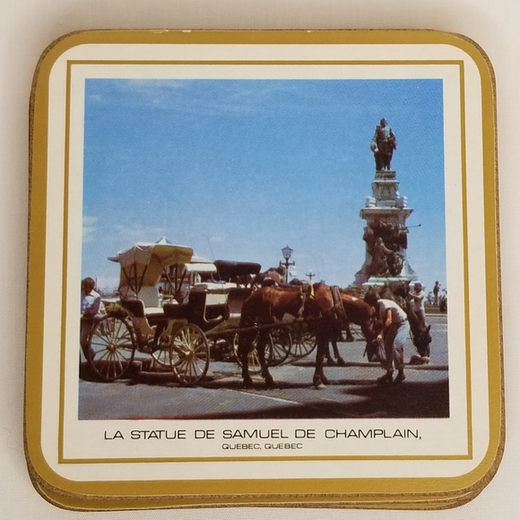 Pimpernel Quebec City Collection Cork Backed Coasters Deluxe Finish 4"x4" 6ct - Picture 6 of 15